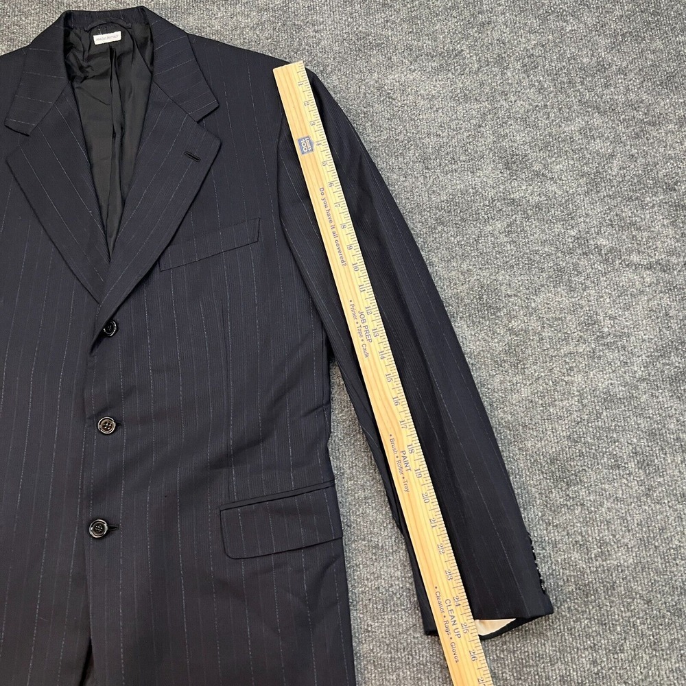 Brioni Nomentano Sport Coat Jacket 42R Navy Dark Blue Pin Striped Wool - Picture 15 of 16